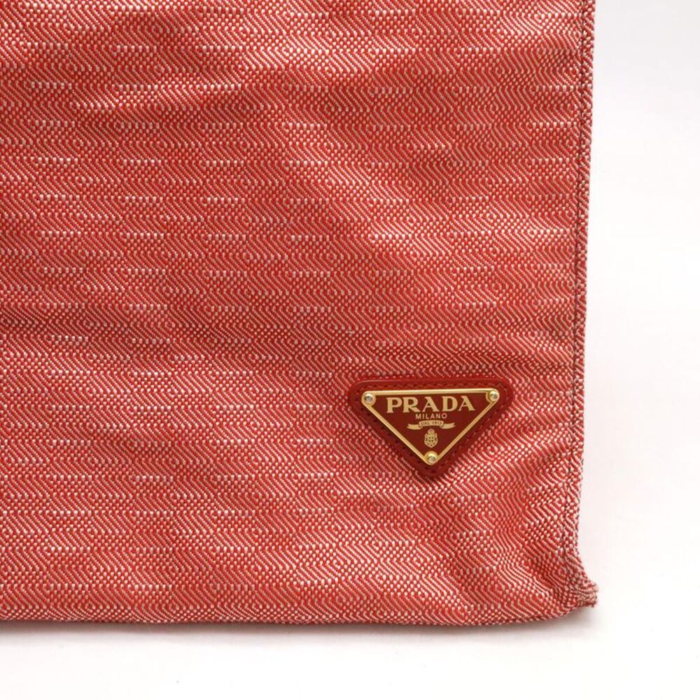 Prada Canvas Leather Triangle Logo Tote Bag - Picture 7 of 7